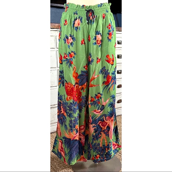 Anthropologie Lively Green Pajama Bottoms Pants XS